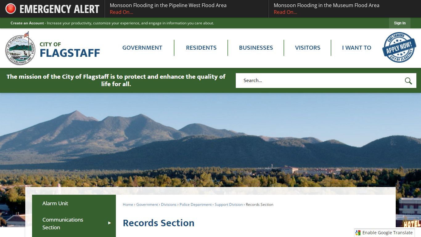 Records Section | City of Flagstaff Official Website - Arizona