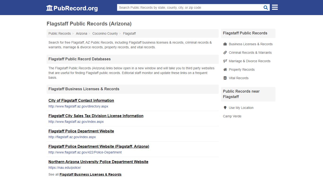 Free Flagstaff Public Records (Arizona Public Records)